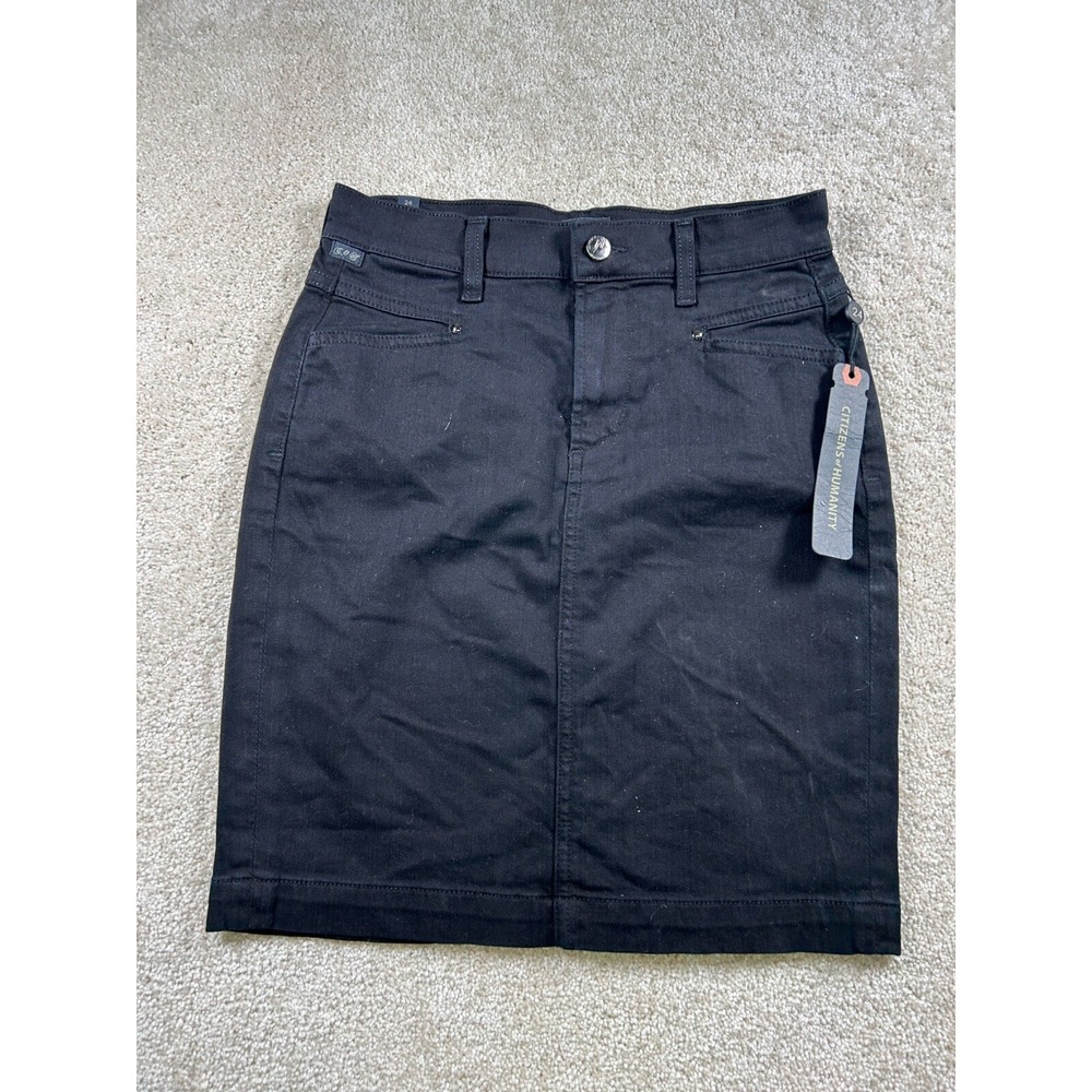 Citizens Of Humanity Womens Size 24 Havana Pencil Skirt Star‎ Black Denim New